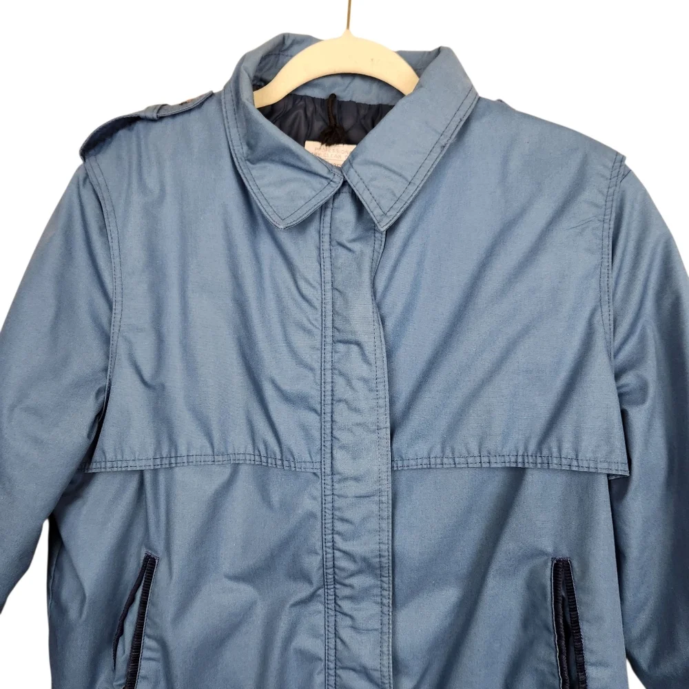Sears Vintage Blue Bomber Work Jacket Corduroy Trim 70's 80's 90s Mens Size L